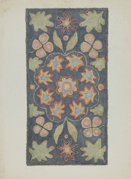Hooked Rug by Dorothy Lacey (American, active c. 1935), 16X12"(A3)Poster Print
