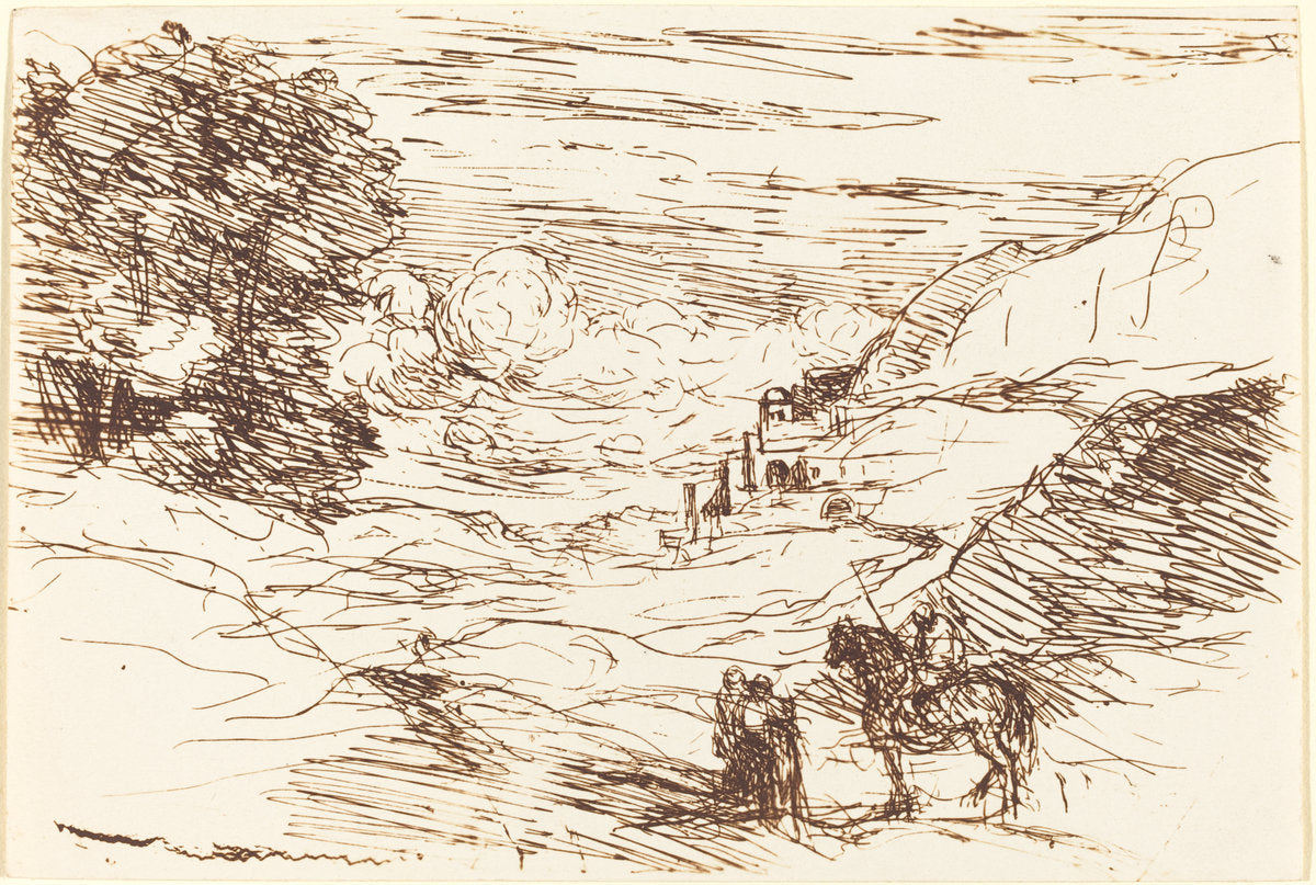 The Paladins (Les Paladins) by Jean-Baptiste-Camille Corot (French, 1796 - 1875), 16X12"(A3)Poster Print