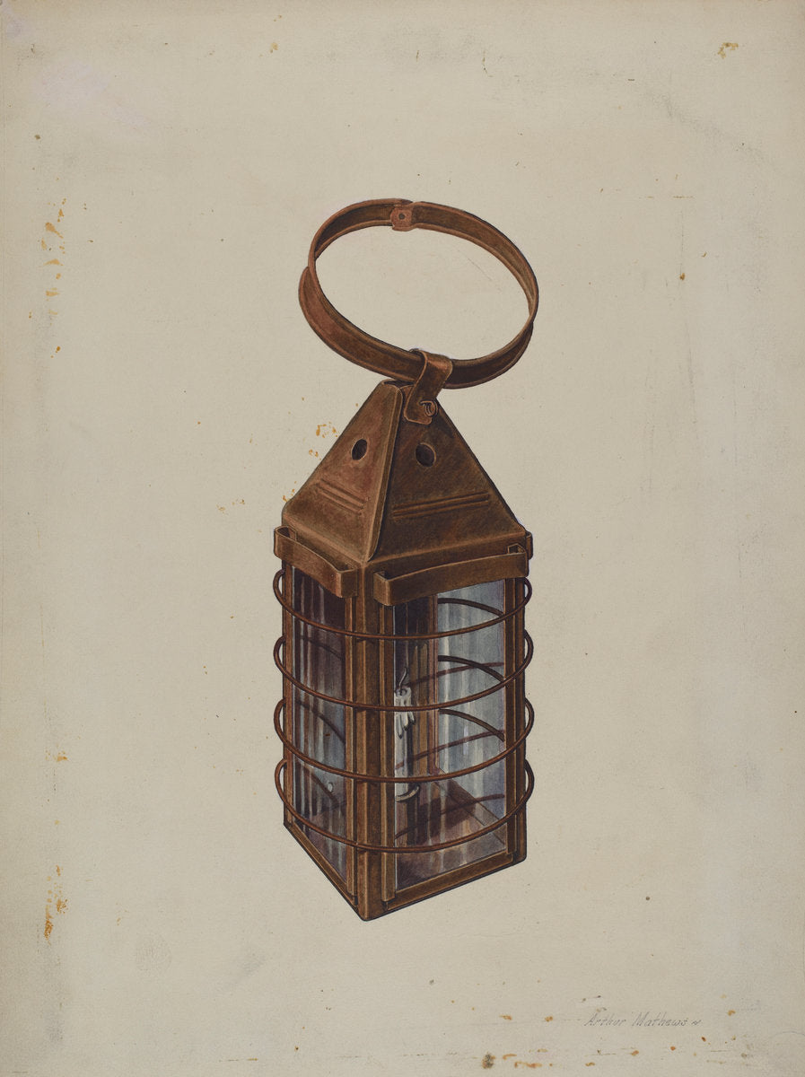 Lantern by Arthur Mathews (American, active c. 1935), 16X12"(A3)Poster Print