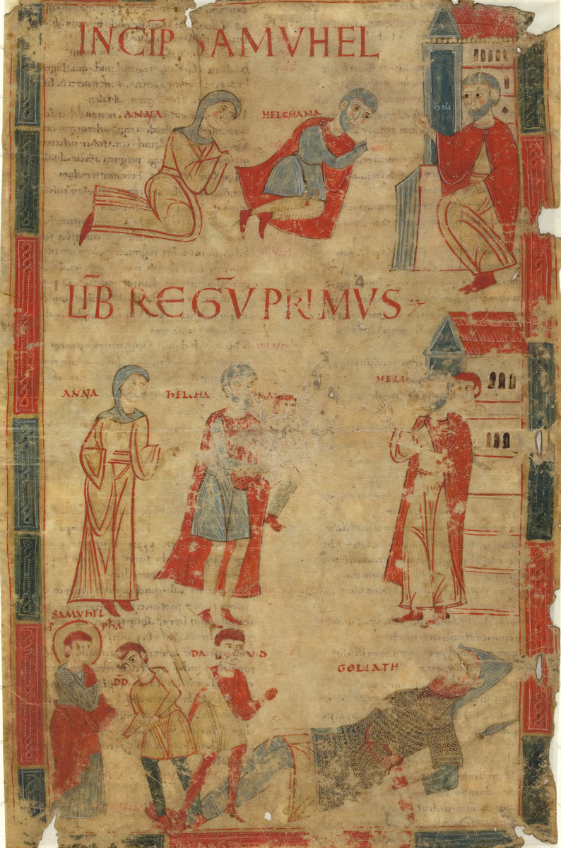 late 11th century by Italian 11th Century (Four Scenes from the First Book of Samuel), 16X12"(A3)Poster Print