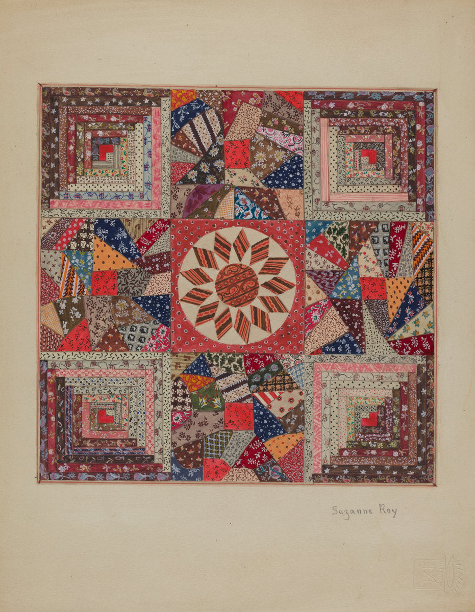 Crib Coverlet by Suzanne Roy (American, active c. 1935), 16X12"(A3)Poster Print