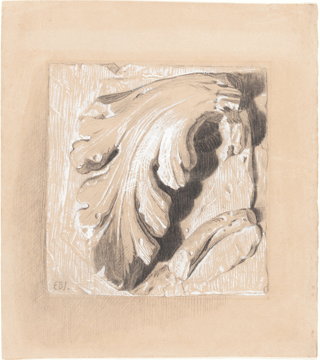 A Fragment from an Antique Frieze by Sir Edward Coley Burne-Jones (British, 1833 - 1898), 16X12"(A3)Poster Print