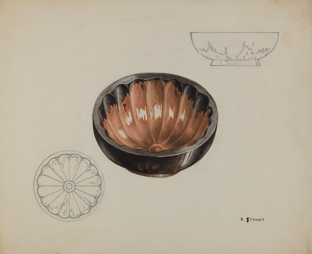 Pa. German Gelatin Mold by Robert Stewart (American, active c. 1935), 16X12"(A3)Poster Print