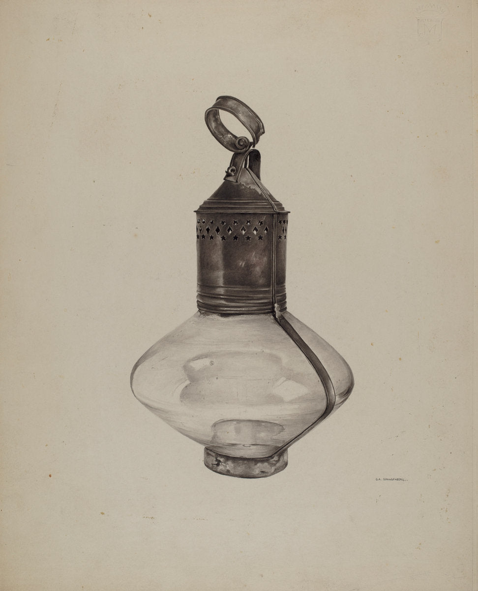 Ship's Lantern by G.A. Spangenberg (American, active c. 1935), 16X12"(A3)Poster Print