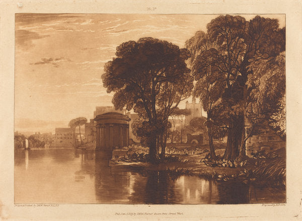 Isleworth by Joseph Mallord William Turner and Henry Edward Dawe (British, 1775 - 1851), 16X12"(A3)Poster Print