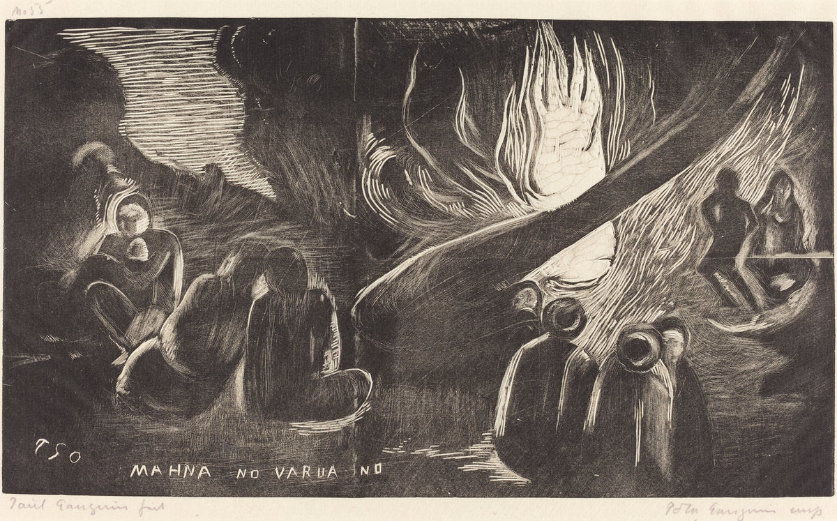 Mahna no Varua Ino (The Devil Speaks) by Paul Gauguin (French, 1848 - 1903), 16X12"(A3)Poster Print