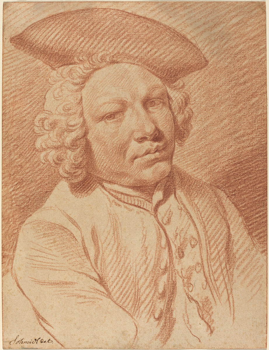 Portrait of a Man in a Tricorn Hat by Georg Friedrich Schmidt (German, 1712 - 1775), 16X12"(A3)Poster Print