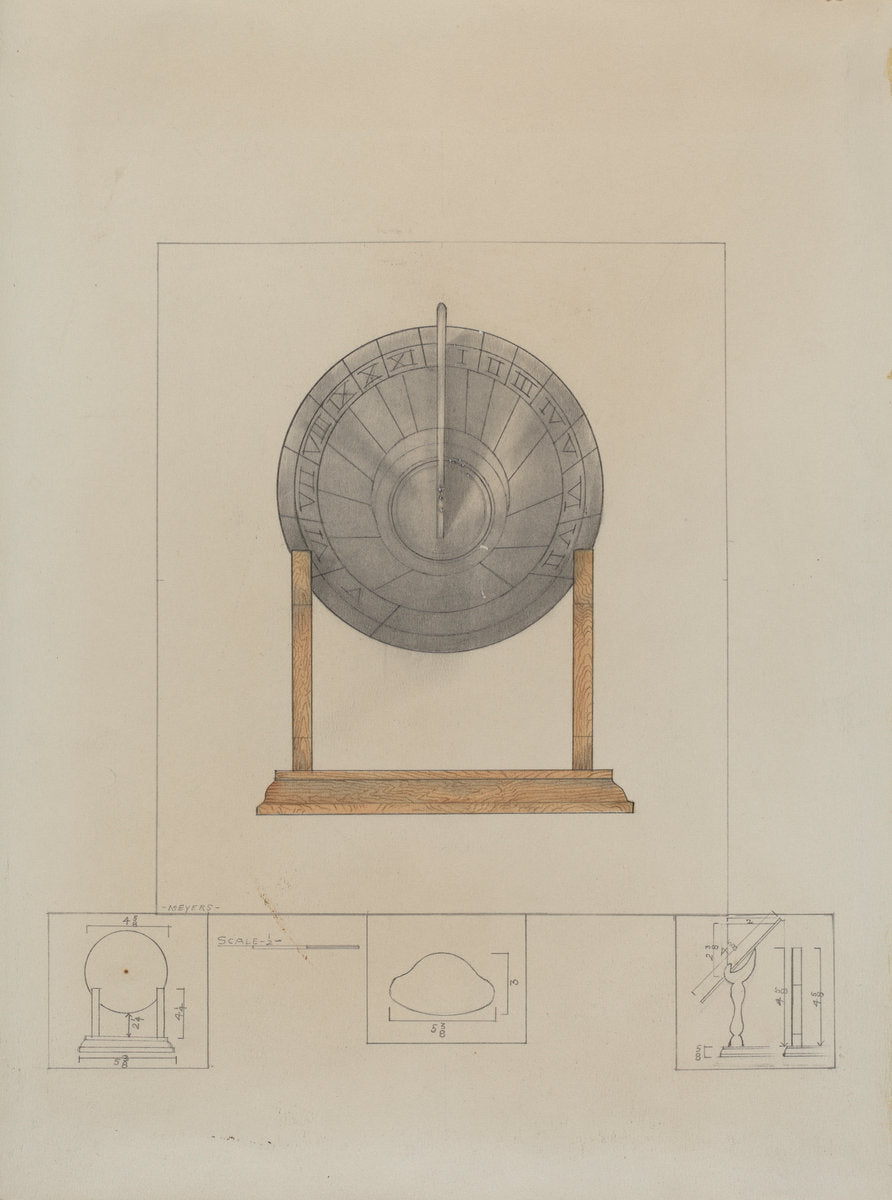 Sun Dial by Henry Meyers (American, active c. 1935), 16X12"(A3)Poster Print