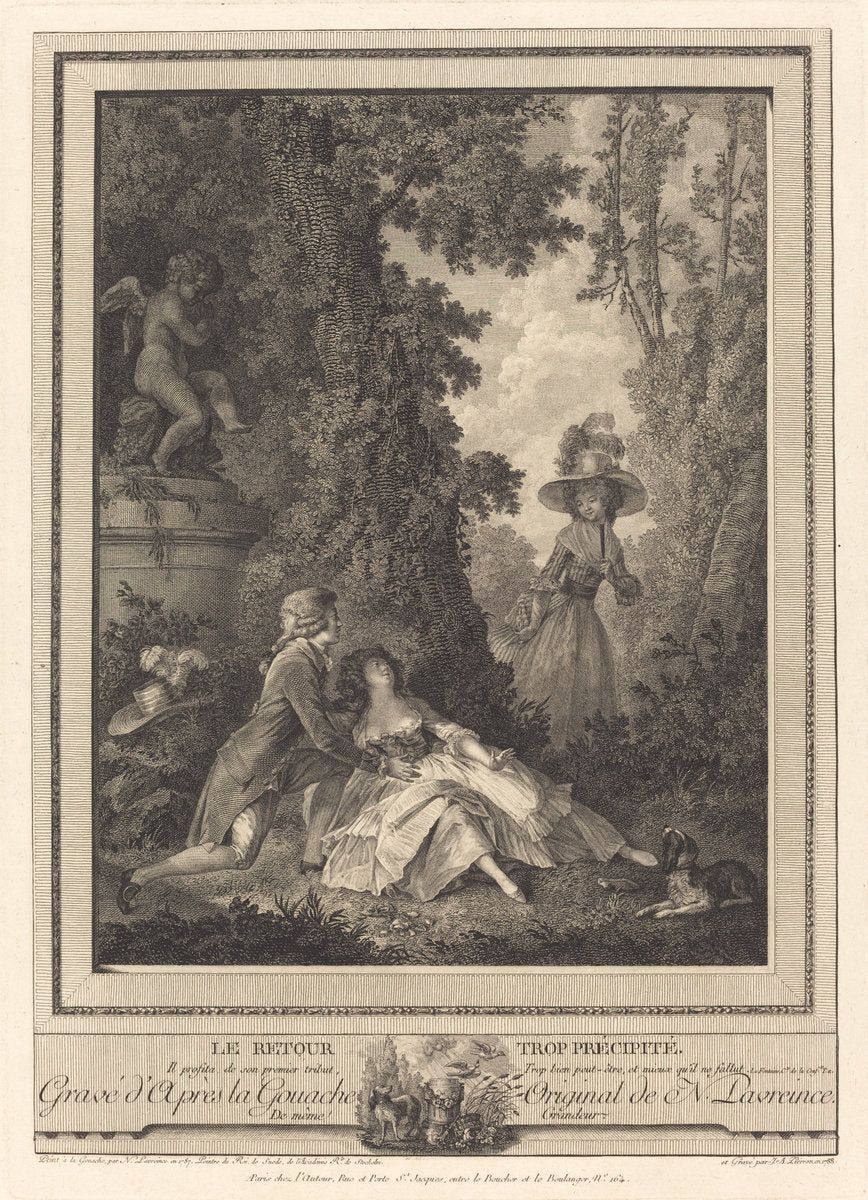 Le retour trop precipite by Jean Antoine Pierron (French, active 1780/1812), 16X12"(A3)Poster Print