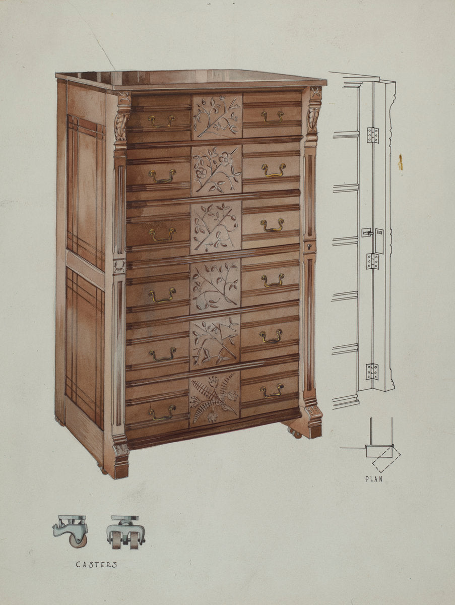 Highboy by Kurt Melzer (American, active c. 1935), 16X12"(A3)Poster Print