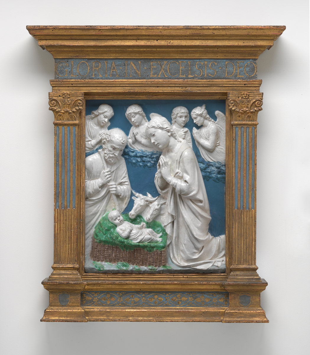 The Nativity by Luca della Robbia (Italian, Florentine, 1400 - 1482), 16X12"(A3)Poster Print
