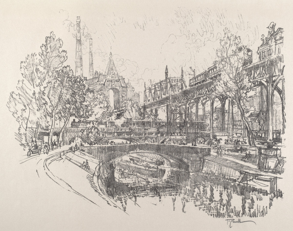Landwehr Canal, Berlin by Joseph Pennell (American, 1857 - 1926), 16X12"(A3)Poster Print