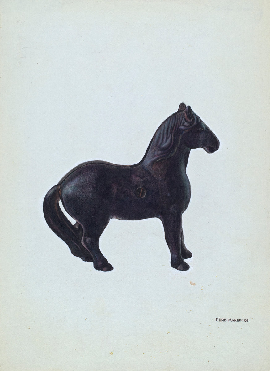 Toy Bank: Horse by Chris Makrenos (American, active c. 1935), 16X12"(A3)Poster Print