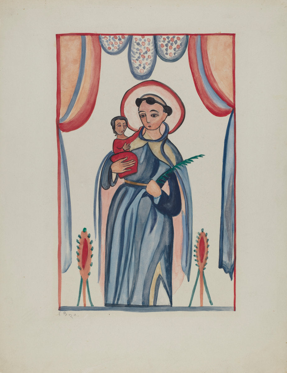 Panel from Altar Piece of San Antonio by E. Boyd (American, active c. 1935), 16X12"(A3)Poster Print