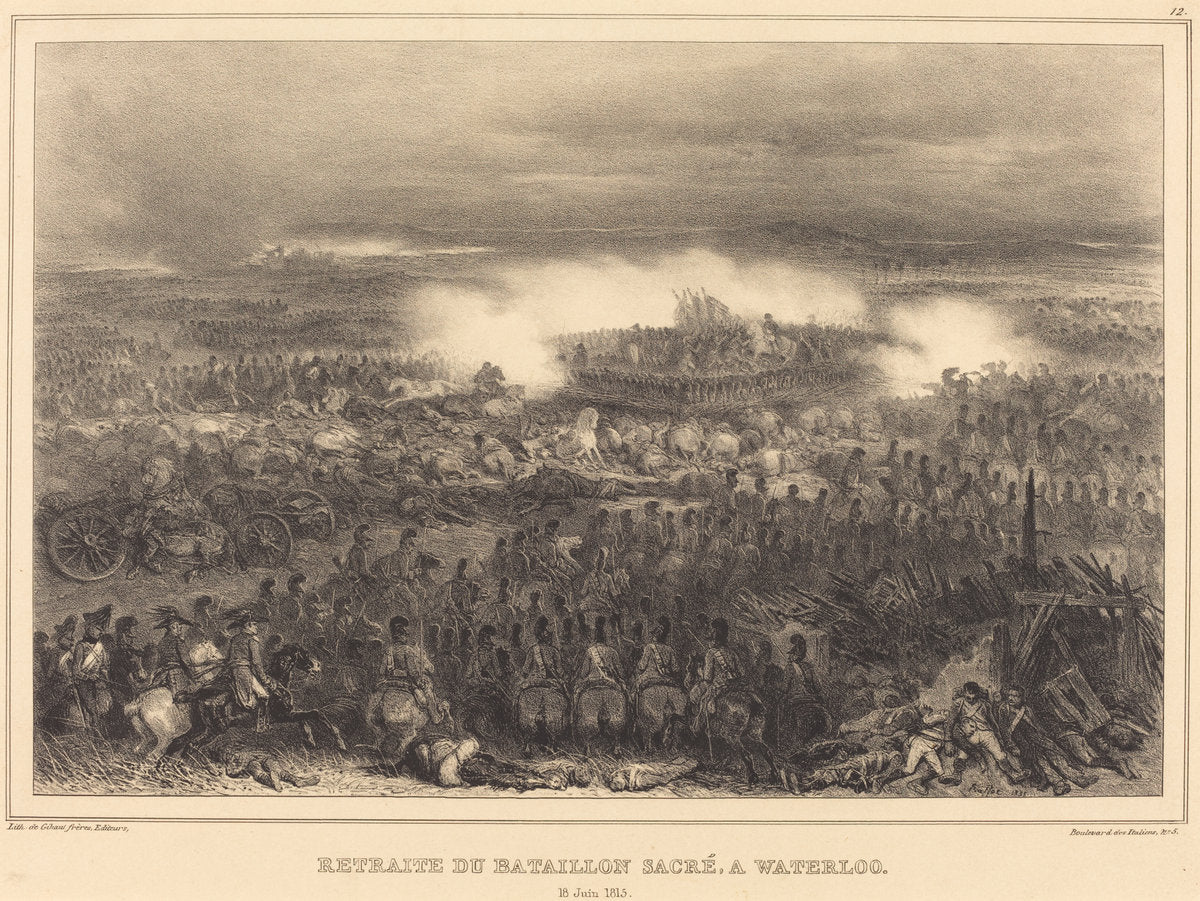 Retreat at Waterloo by Auguste Raffet (French, 1804 - 1860), 16X12"(A3)Poster Print