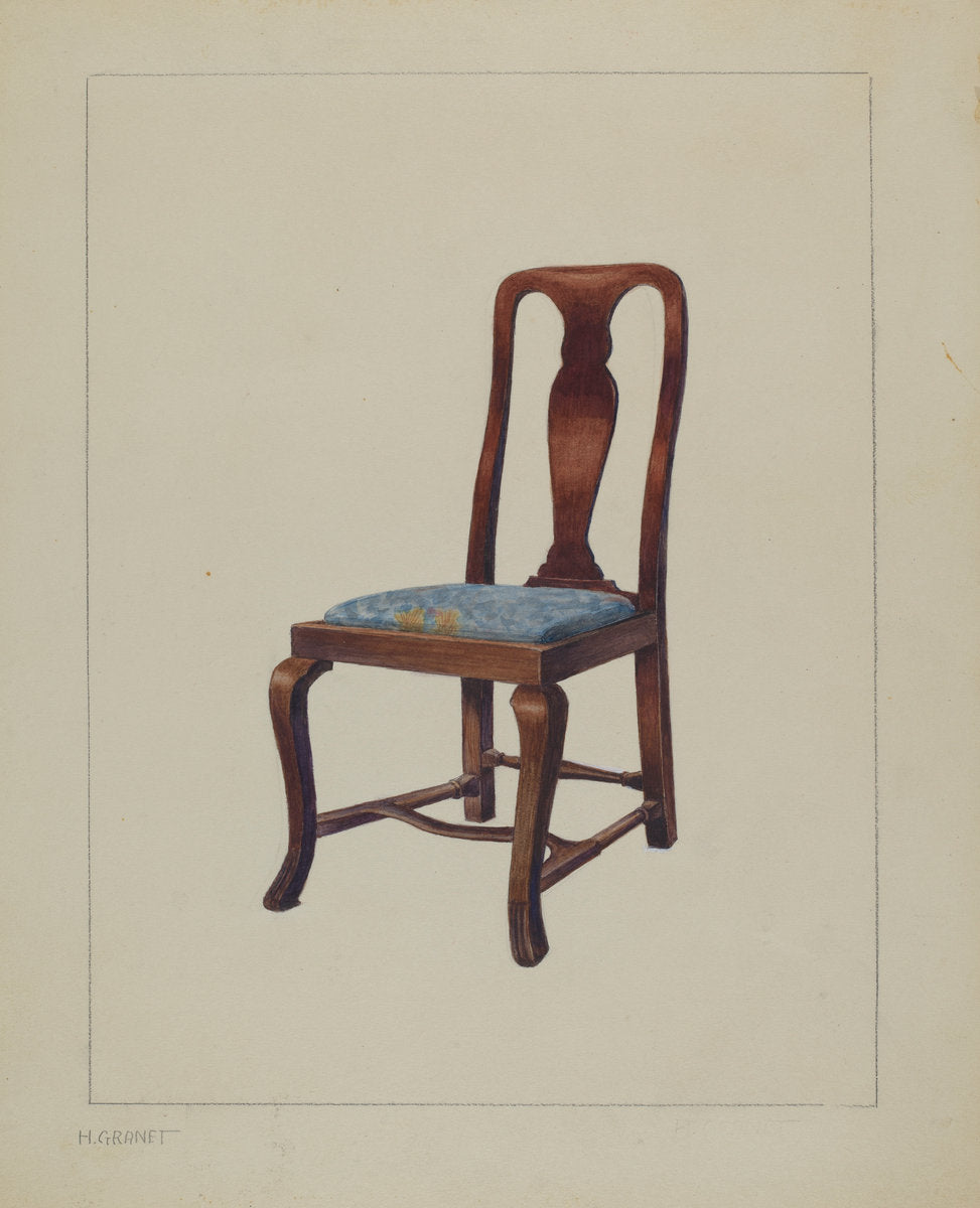 Side Chair by Henry Granet (American, active c. 1935), 16X12"(A3)Poster Print