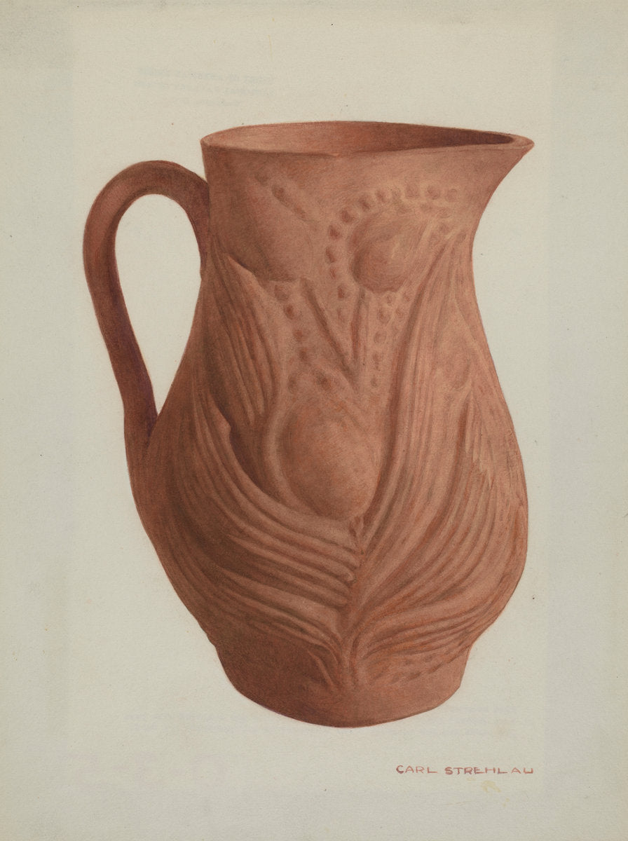 Pa. German Pitcher by Carl Strehlau (American, active c. 1935), 16X12"(A3)Poster Print