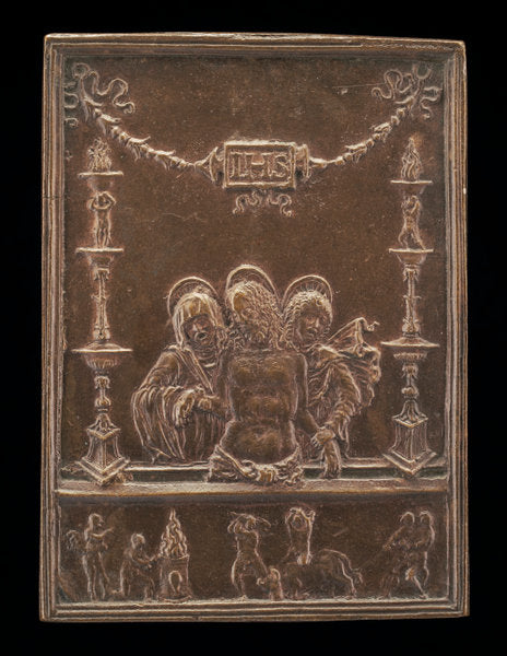 bronze//Medium brown patina by Style of Moderno (Dead Christ Supported by the Virgin and Saint John), 16X12"(A3)Poster Print