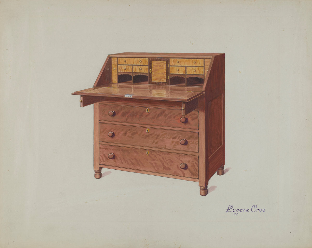 Desk by Eugene Croe (American, active c. 1935), 16X12"(A3)Poster Print