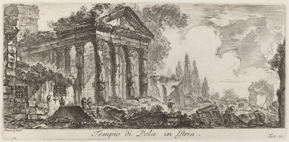 Tempio di Pola in Istria by Giovanni Battista Piranesi (Italian, 1720 - 1778), 16X12"(A3)Poster Print