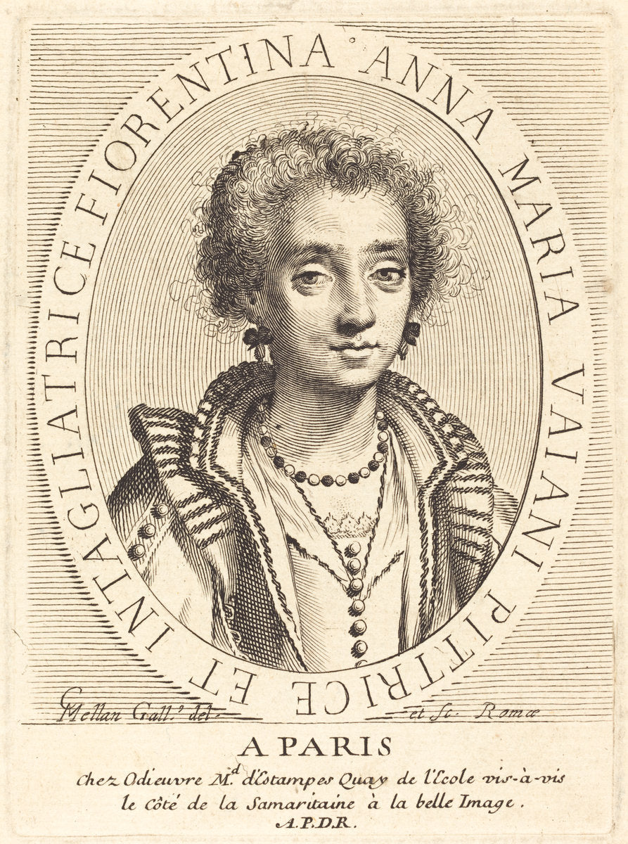 Anna Maria Vaiani by Claude Mellan (French, 1598 - 1688), 16X12"(A3)Poster Print