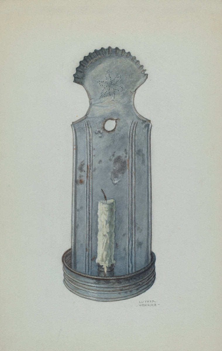 Tin Wall Sconce by Luther D. Wenrich (American, active c. 1935), 16X12"(A3)Poster Print