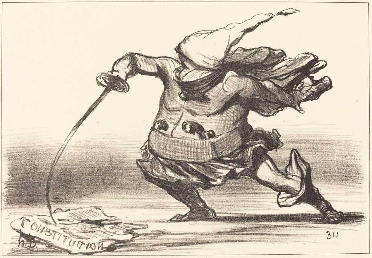 Un Matamore portant une... botte... by Honoré Daumier (French, 1808 - 1879), 16X12"(A3)Poster Print