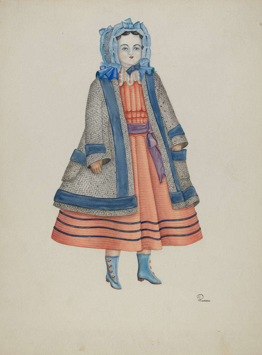 Doll - "Rose Bates" by Josephine C. Romano (American, 1915 - 2009), 16X12"(A3)Poster Print
