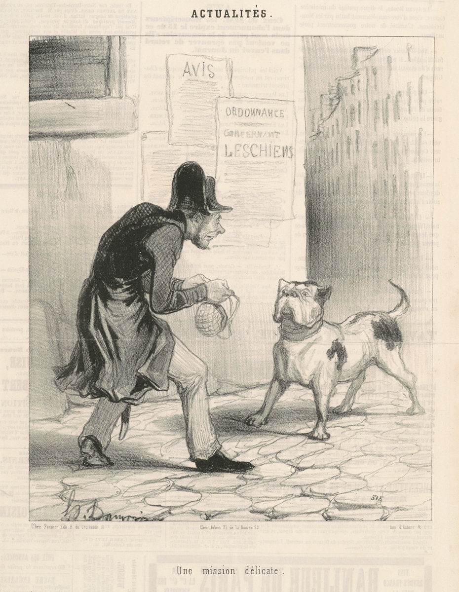Une mission délicate by Honoré Daumier (French, 1808 - 1879), 16X12"(A3)Poster Print