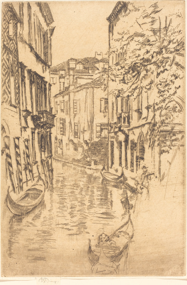 Quiet Canal by James McNeill Whistler (American, 1834 - 1903), 16X12"(A3)Poster Print