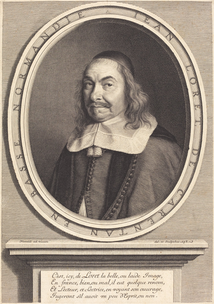 Jean Loret by Robert Nanteuil (French, 1623 - 1678), 16X12"(A3)Poster Print