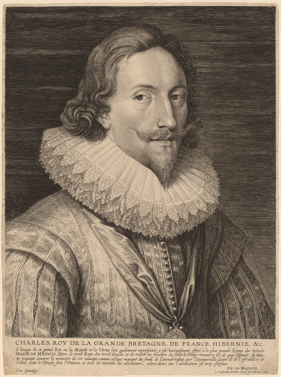 Charles I, King of England by Lucas Emil Vorsterman after Sir Anthony van Dyck (Flemish, 1595 - 1675), 16X12"(A3)Poster Print