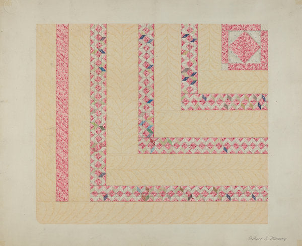 Patchwork or Pieced Quilt by Elbert S. Mowery (American, active c. 1935), 16X12"(A3)Poster Print