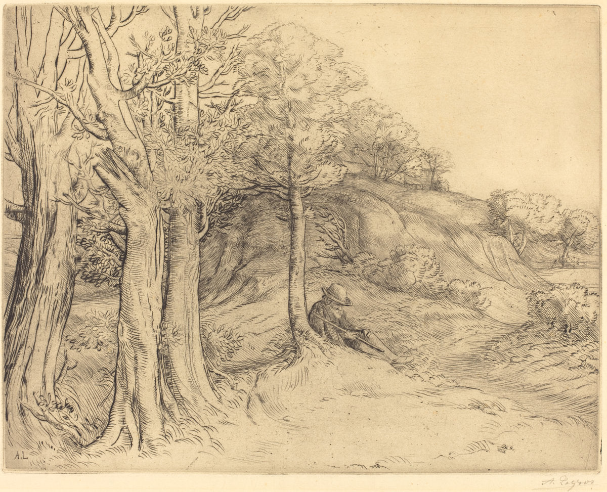 Solitude (Solitude (Paysage)) by Alphonse Legros (French, 1837 - 1911), 16X12"(A3)Poster Print