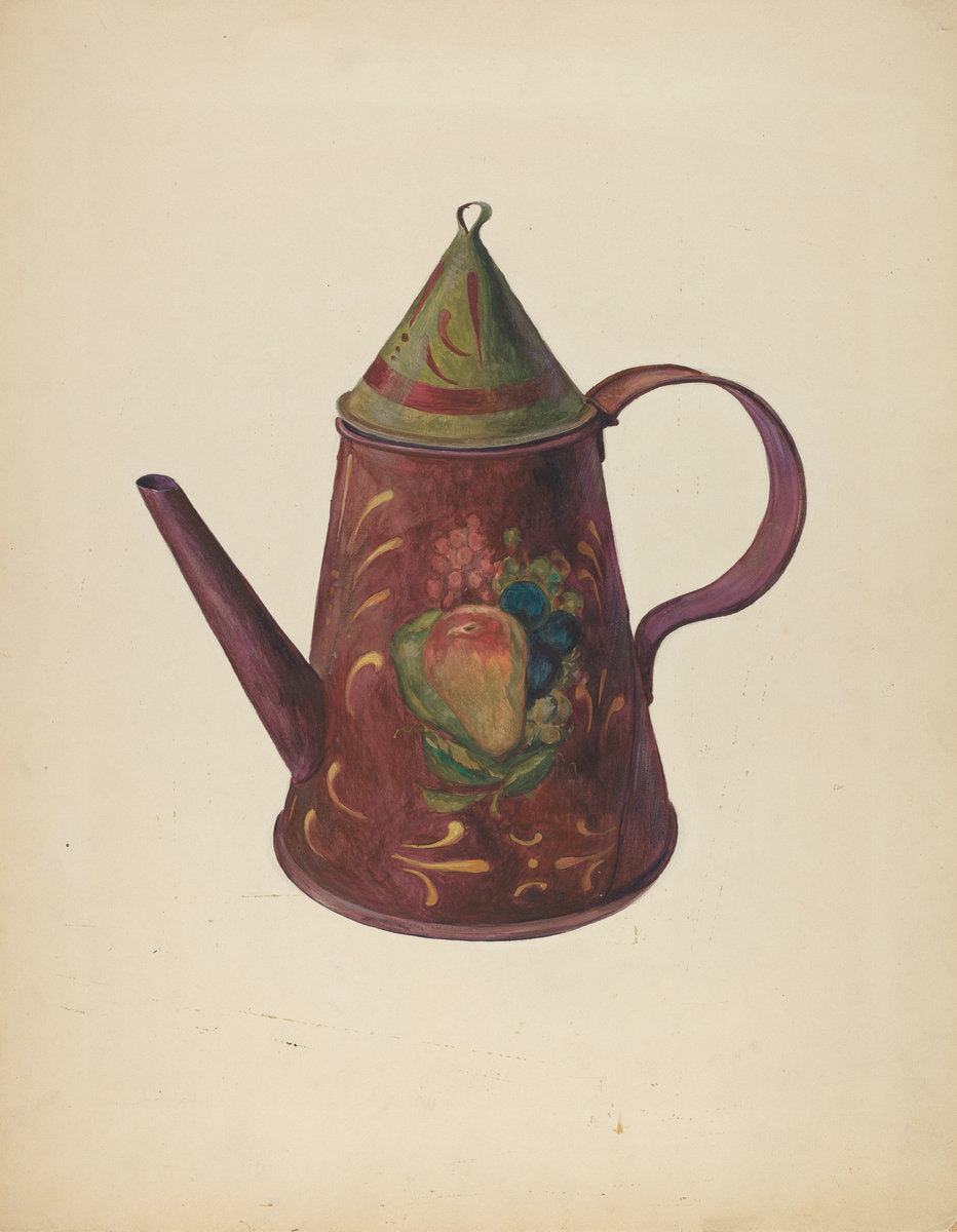 Toleware Coffee Pot by Charles T. Smith (American, active c. 1935), 16X12"(A3)Poster Print