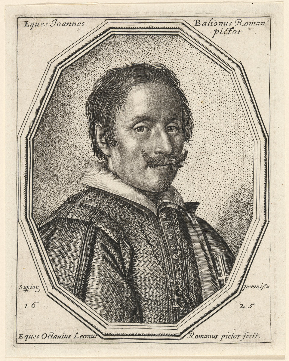 Giovanni Baglione by Ottavio Leoni (Roman, c. 1578 - 1630), 16X12"(A3)Poster Print