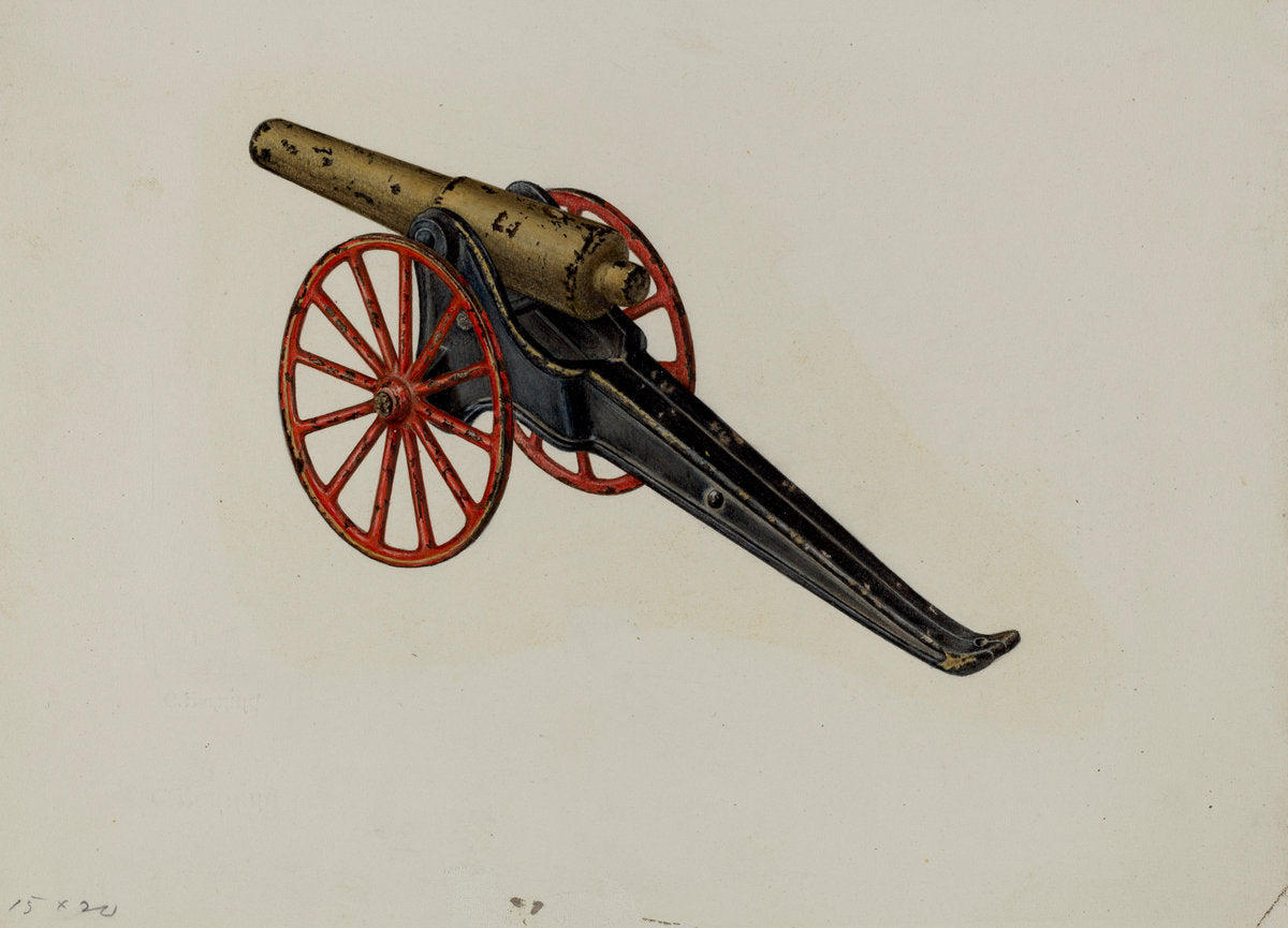 Toy Cannon by Charles Henning (American, active c. 1935), 16X12"(A3)Poster Print