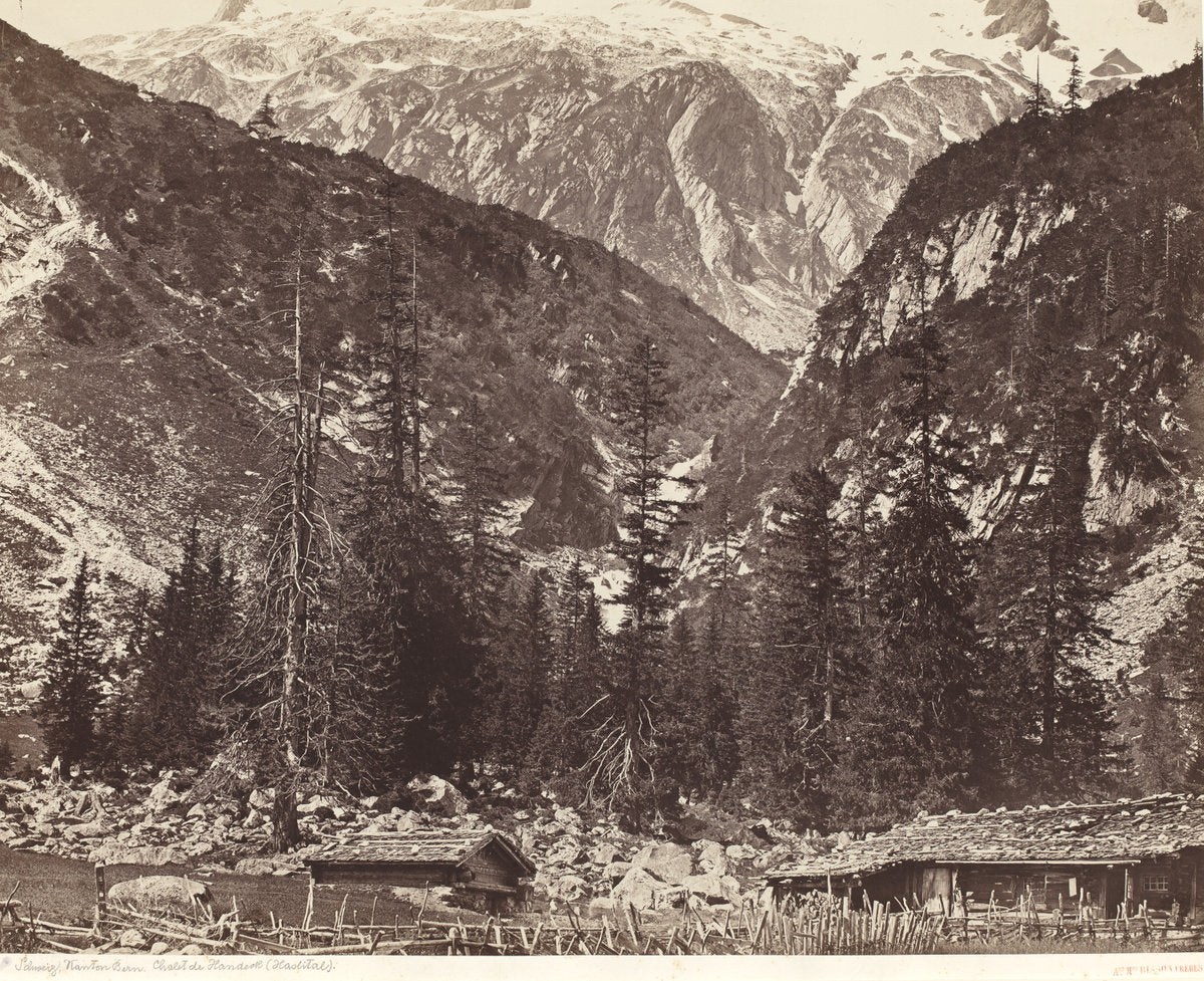 Chalet de Handeck, Hasli Valley, Canton Bern, Switzerland by Louis-Auguste Bisson and Auguste-Rosalie Bisson (French, 1826 - 1900), 16X12"(A3)Poster Print