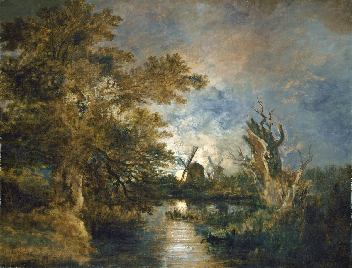 Moonlight on the Yare by John Crome (British, 1768 - 1821), 16X12"(A3)Poster Print