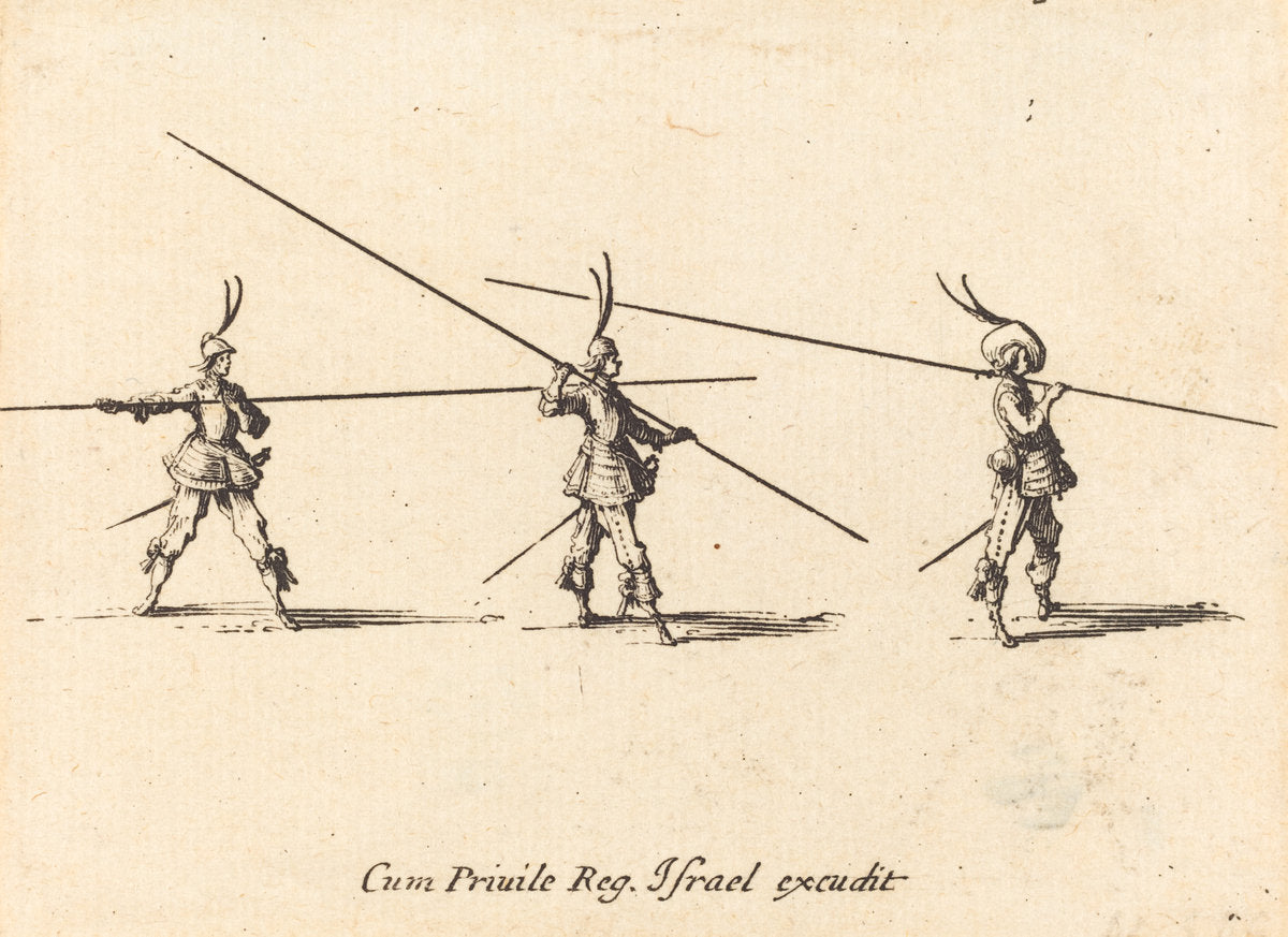 Drill with Tilted Pikes by Jacques Callot (French, 1592 - 1635), 16X12"(A3)Poster Print