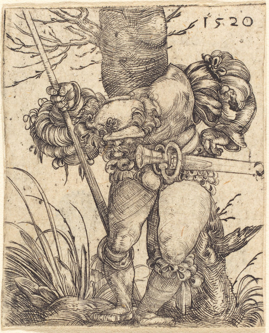 Foot-Soldier in Front of a Tree by Barthel Beham (German, 1502 - 1540), 16X12"(A3)Poster Print