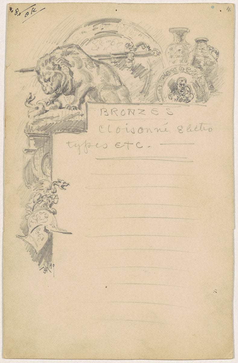 Study for "Bronzes" by James Henry Moser (American (born Canada), 1854 - 1913), 16X12"(A3)Poster Print