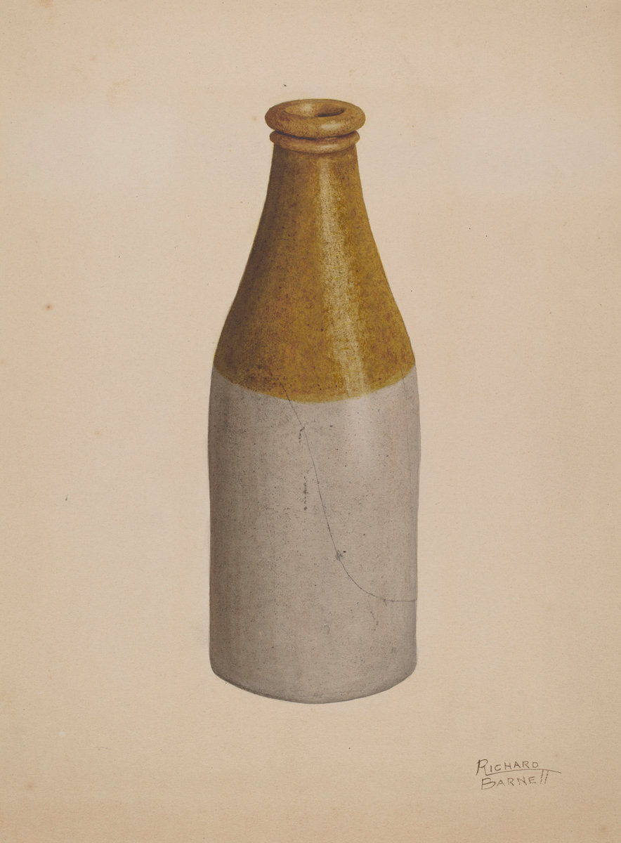 Stoneware Ink Bottle or Catsup Bottle by Richard Barnett (American, active c. 1935), 16X12"(A3)Poster Print