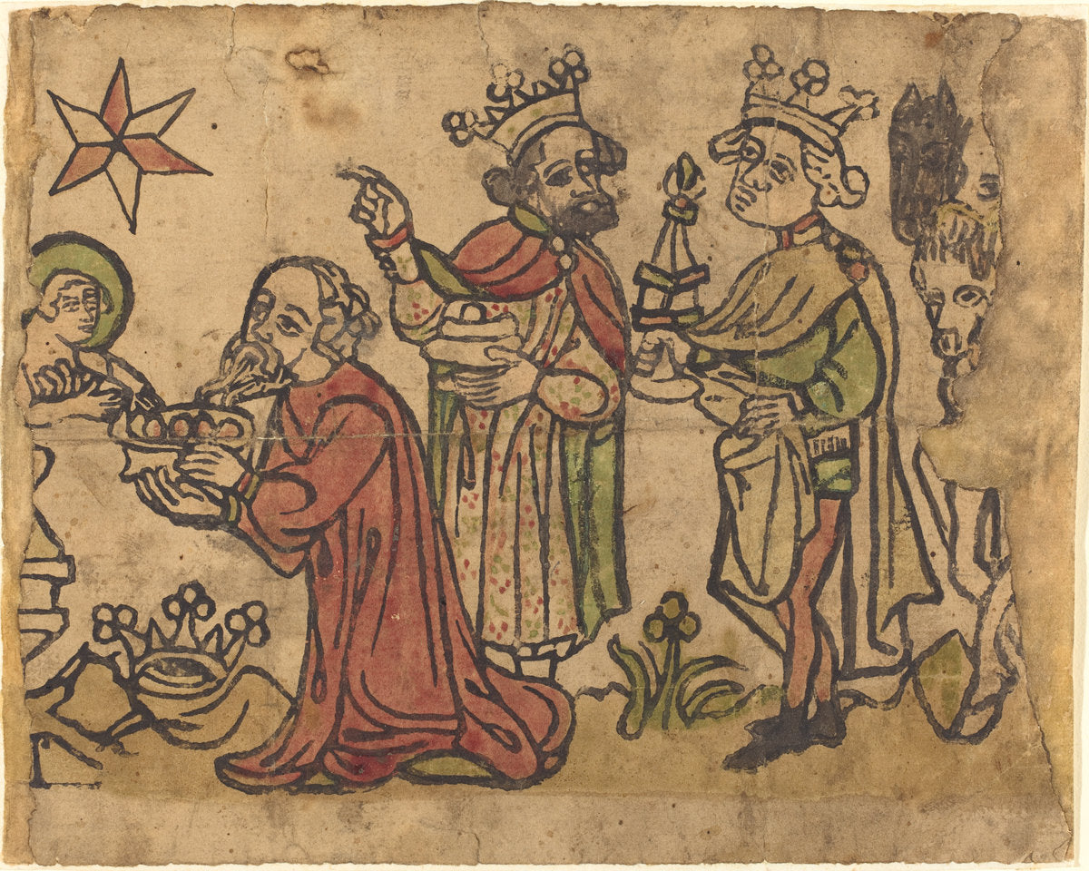 c. 1400/1430 by German 15th Century (The Adoration of the Magi), 16X12"(A3)Poster Print