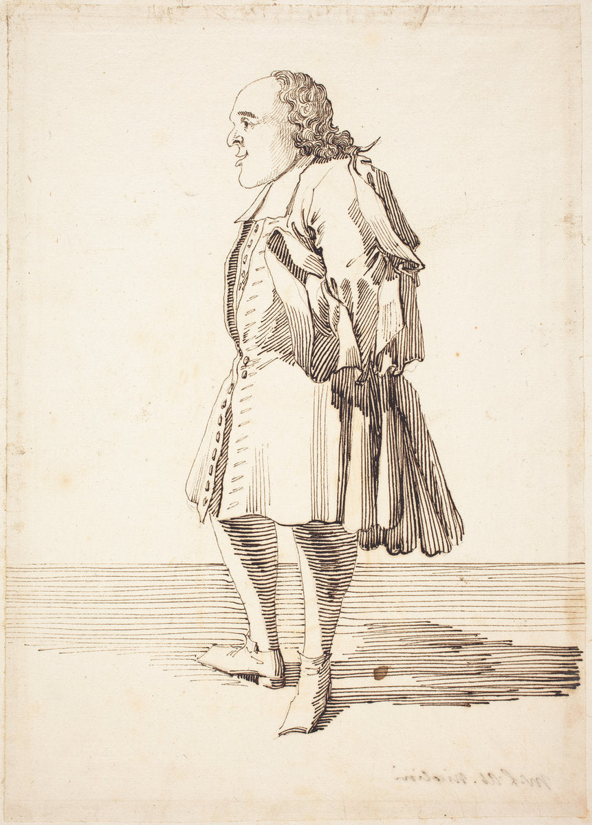 Caricature of a Male Figure by Pier Leone Ghezzi (Italian, 1674 - 1755), 16X12"(A3)Poster Print