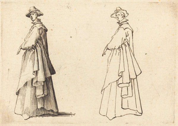 Lady in a Large Coat by Jacques Callot (French, 1592 - 1635), 16X12"(A3)Poster Print