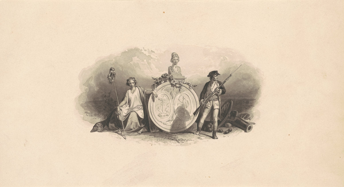 Design for an Emblem of the State of South Carolina by Christian Schussele (American, 1824 - 1879), 16X12"(A3)Poster Print