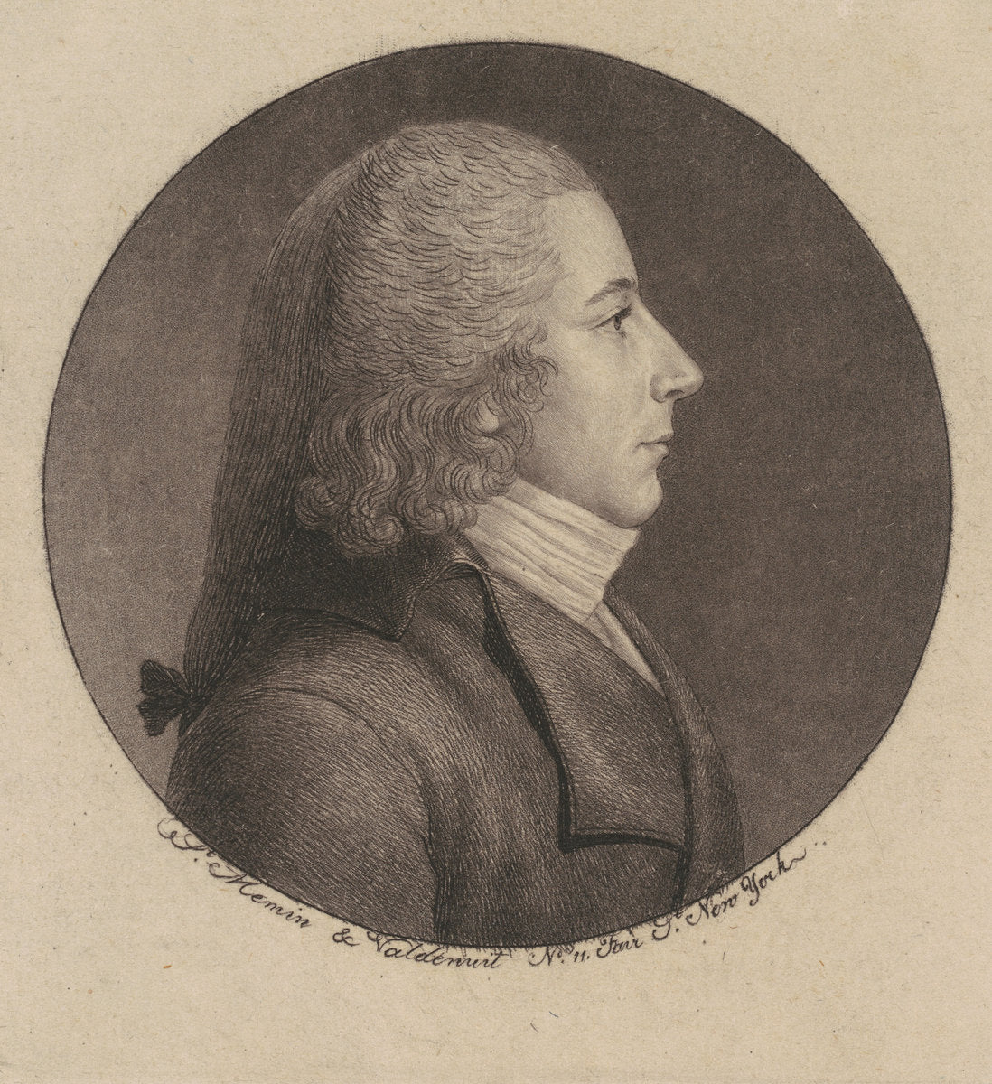 Unidentified Man by Charles B. J. Févret de Saint-Mémin (French, 1770 - 1852), 16X12"(A3)Poster Print
