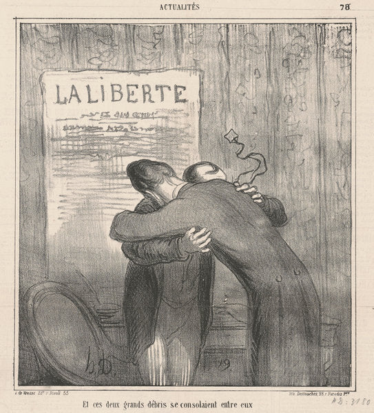 Et ces deux grands débris se consolaient by Honoré Daumier (French, 1808 - 1879), 16X12"(A3)Poster Print