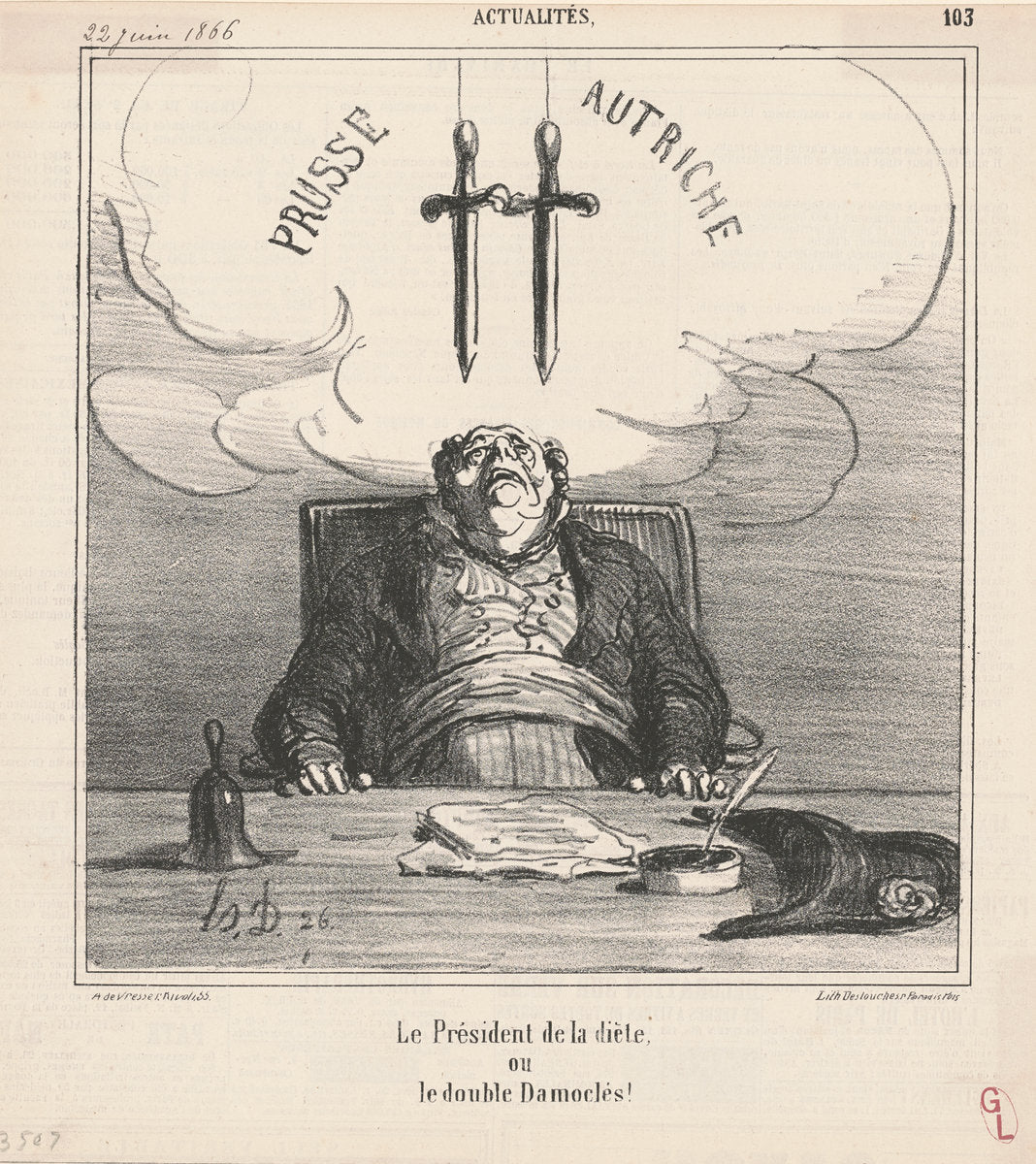 Le Président de la diète by Honoré Daumier (French, 1808 - 1879), 16X12"(A3)Poster Print